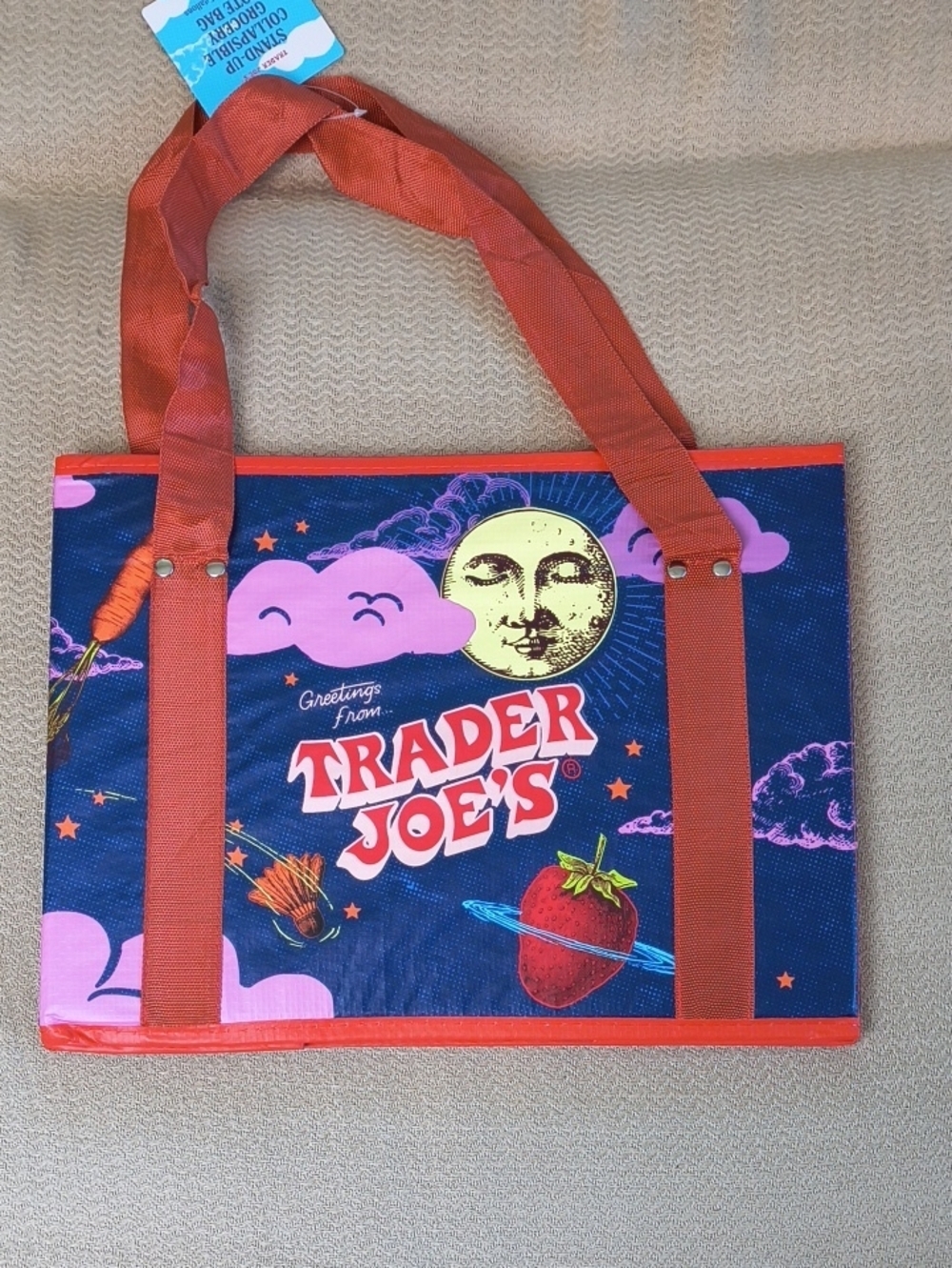 Trader Joe's Stand Up Collapsible Tote NWT
